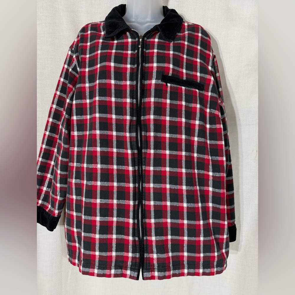 Fashion Bug Women plus Plaid Shirt Jacket - Red, Black, White size 22/24
